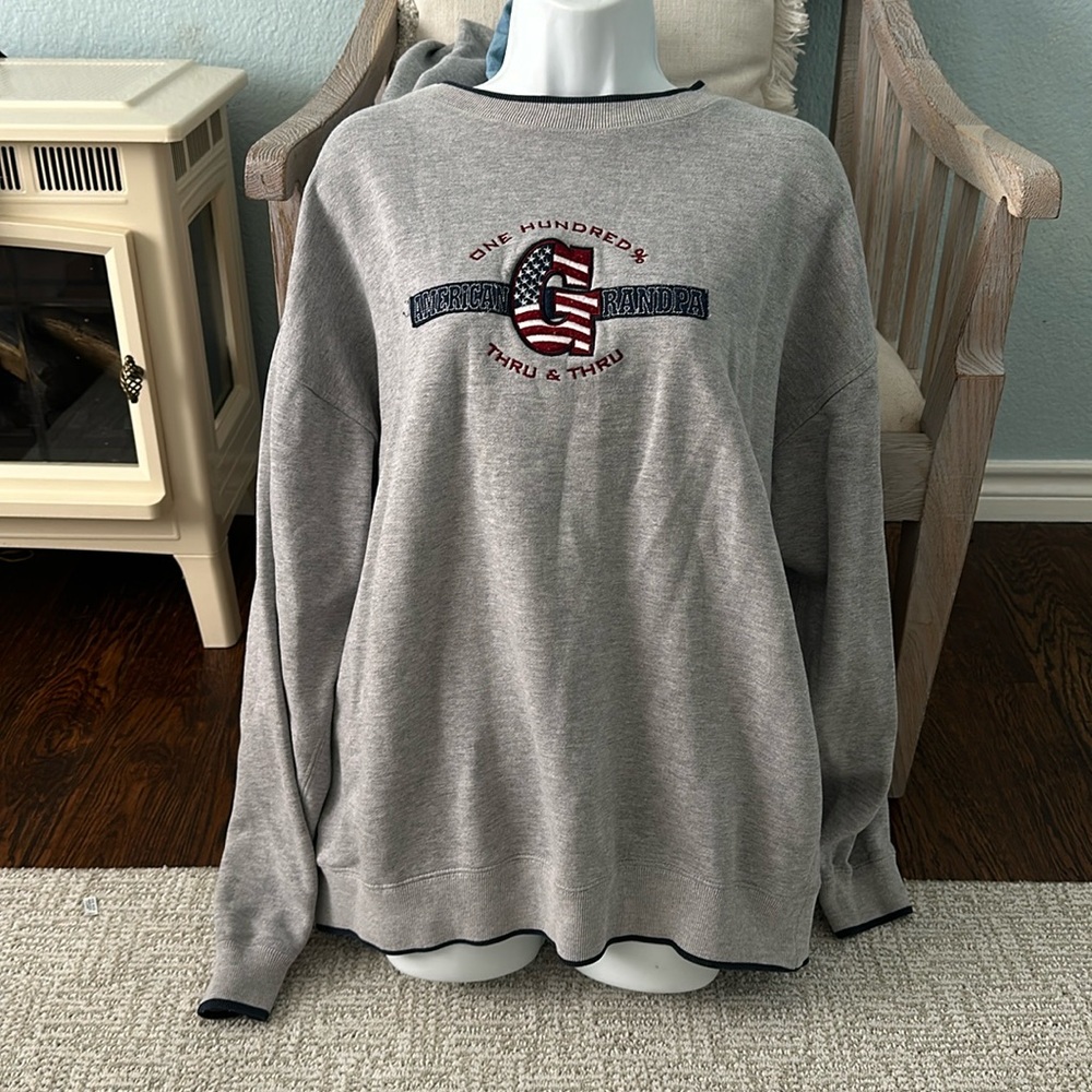 Vintage Crewneck Sweater “100% American Grandpa Thru and Thru”